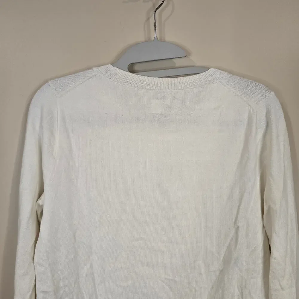 NEW NWT J.Crew Cream Teddie Crewneck Sweater Sequin 